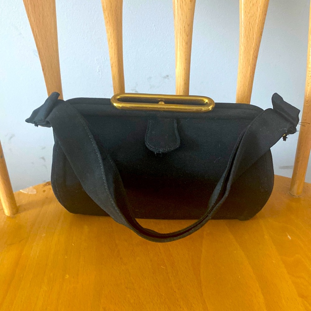 Small satchel purse, Black, snap closure, roomy inside, dainty/cute